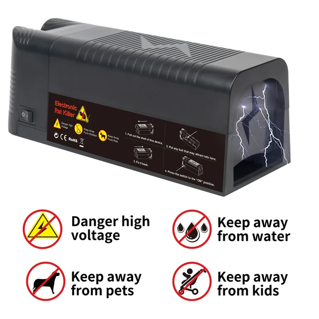 Alt view image 4 of 7 - Upgraded Electronic Mouse Trap Control Kill Big Rat Pest Electric Rodent Zapper