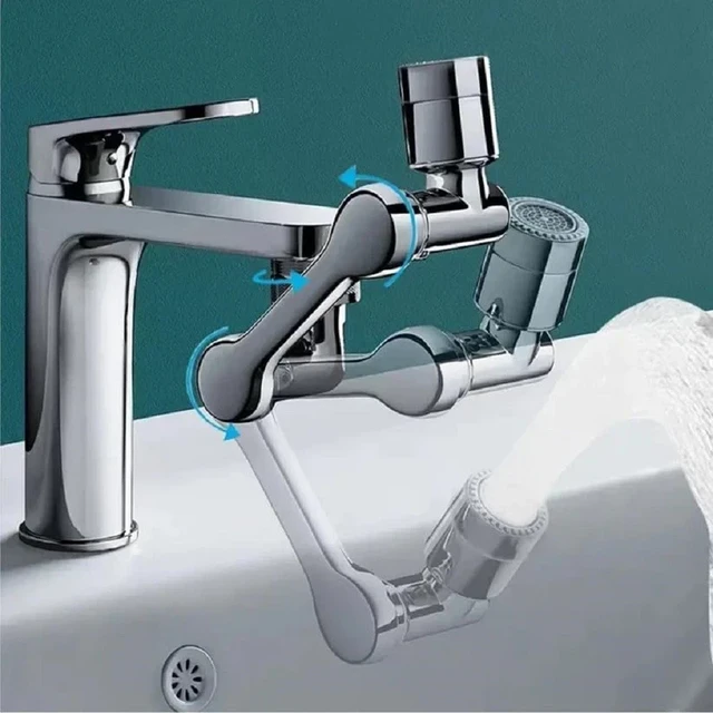Alt view image 7 of 7 - 1080° Swivel Faucet Extender, Sink Water Faucet Aerator Extension in Brass