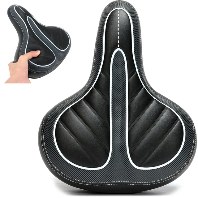 Alt view image 3 of 7 - Bike Comfort Wide Big Bum Bicycle Gel Cushion Extra Soft Sporty Saddle Seat Pad
