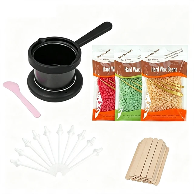 Alt view image 7 of 7 - Professional Wax Heater Warmer Hair Removal Depilatory Waxing Kit + Beans Sticks