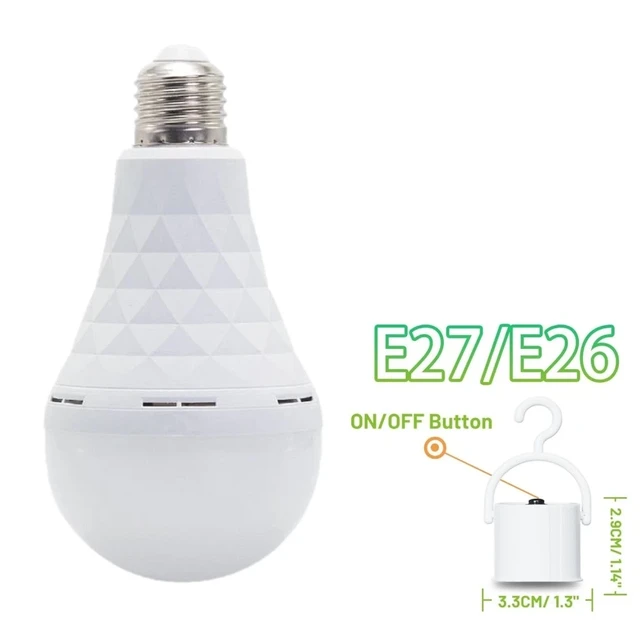 Alt view image 3 of 7 - 8 PCS Rechargeable Emergency Light Bulbs LED Light Bulb 15W 6000K Daylight
