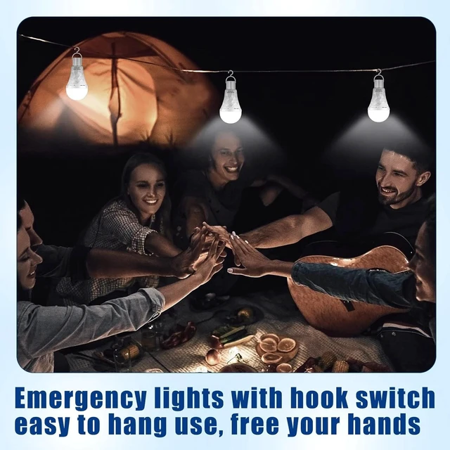 Alt view image 7 of 7 - 8 PCS Rechargeable Emergency Light Bulbs LED Light Bulb 15W 6000K Daylight