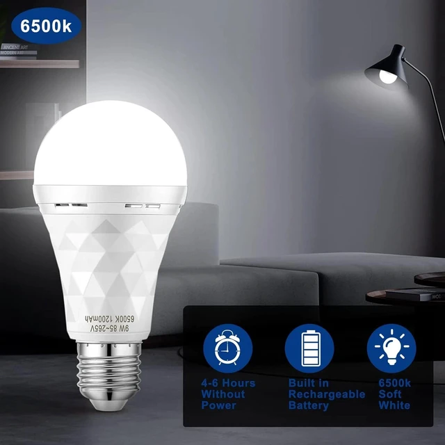 Alt view image 5 of 7 - 8 PCS Rechargeable Emergency Light Bulbs LED Light Bulb 15W 6000K Daylight