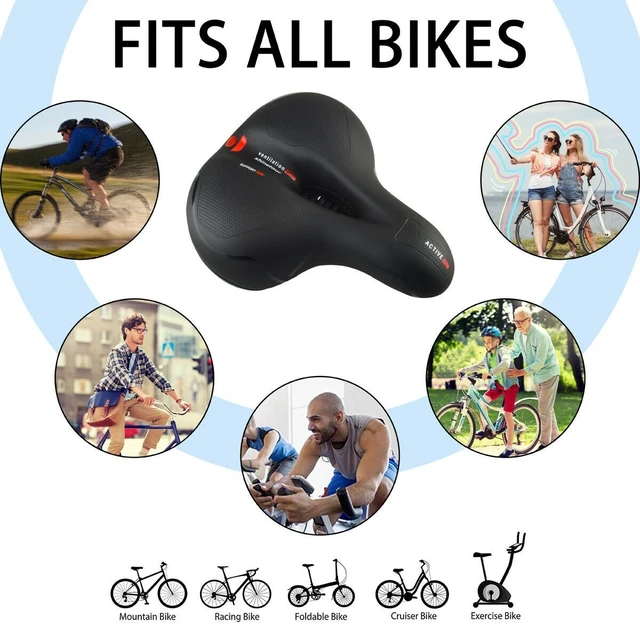 Alt view image 7 of 7 - Comfort Wide Big Bum Soft Gel Bike Saddles Bicycle Seat Cycling Air Cushion Pad