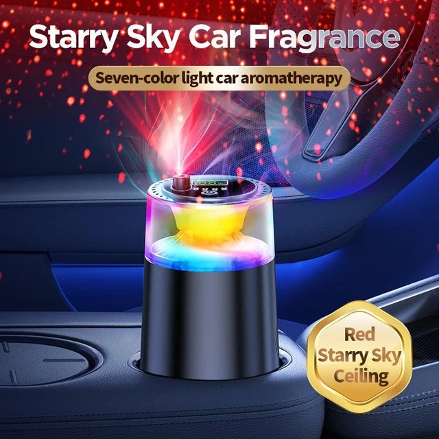 Alt view image 2 of 7 - Car Diffuser Air Freshener Smart Car Fragrance Air Freshener w/ Starry Sky Light