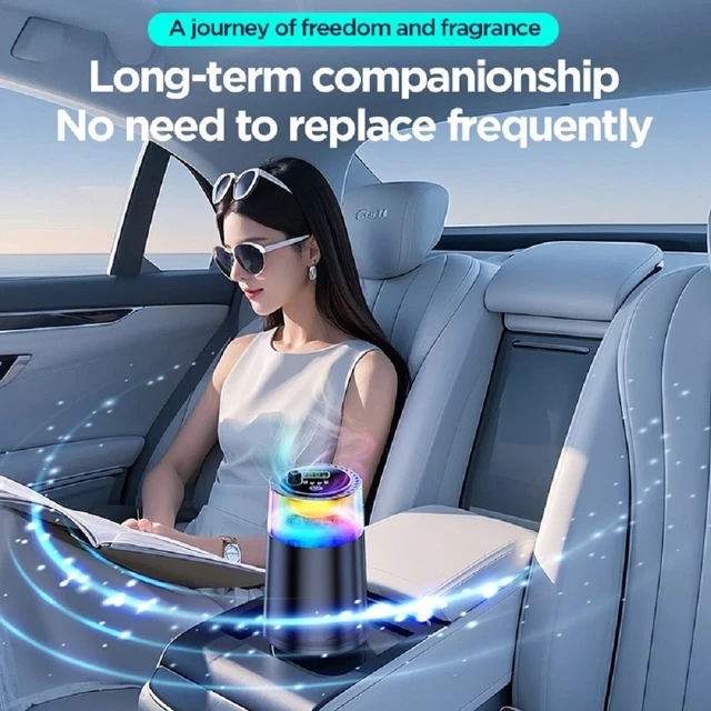 Alt view image 3 of 7 - Car Diffuser Air Freshener Smart Car Fragrance Air Freshener w/ Starry Sky Light