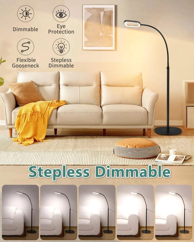 Alt view image 7 of 7 - 3-in-1 Floor Lamp with Clamp 10X Magnifying Glass with Light and Stand