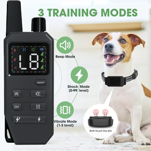 Alt view image 3 of 7 - 2800 FT Dog Training Collar Rechargeable Remote Shock Pet Waterproof Trainer