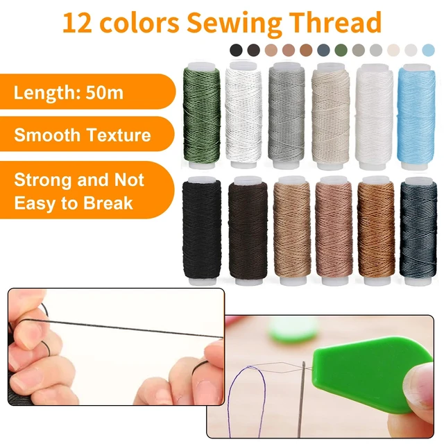 Alt view image 5 of 7 - 48Pcs Leather Sewing Tools Kit Stitching Needles Awl Set for Craft Hand Sewing