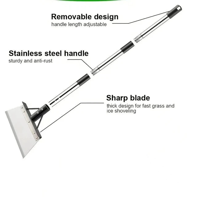 Alt view image 2 of 7 - Heavy Duty Multitool Shovel, Weeding Digging Snow Ice Floor Scraper for Garden