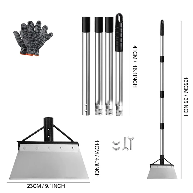 Alt view image 4 of 7 - Heavy Duty Multitool Shovel, Weeding Digging Snow Ice Floor Scraper for Garden