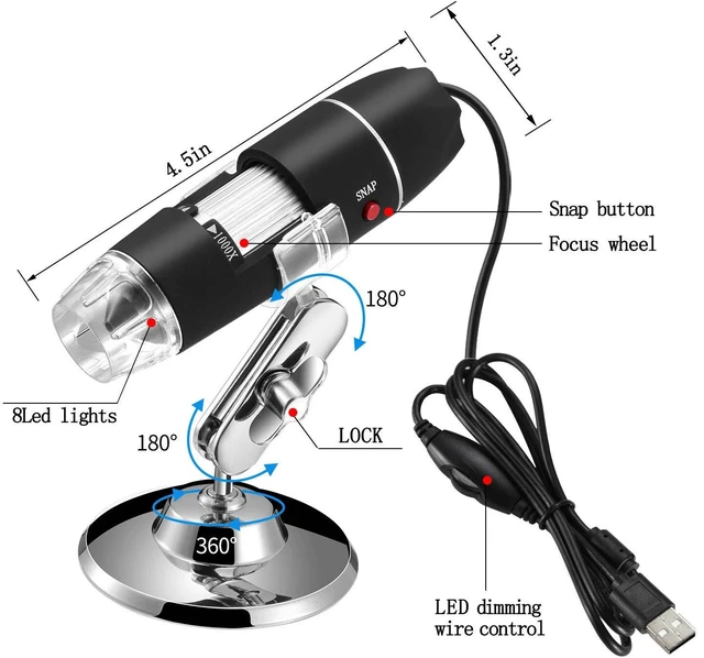 Alt view image 4 of 7 - 1600X 3in1 USB Digital Microscope for Electronic Accessories Coin Inspection US