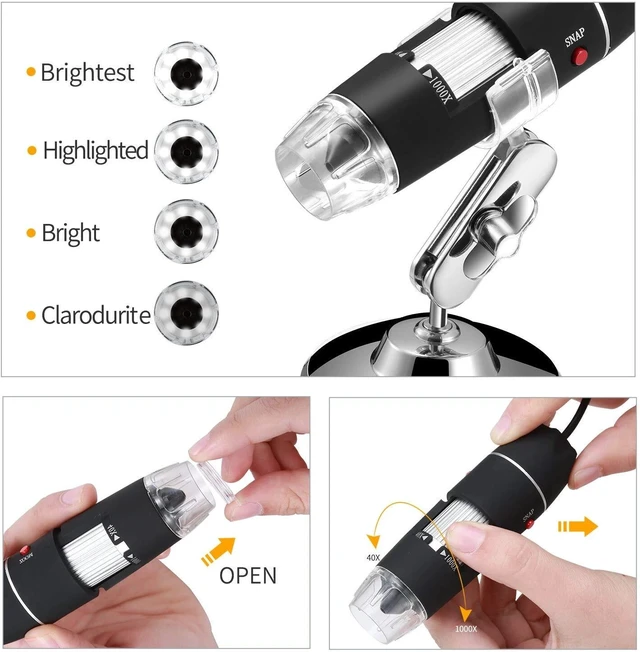 Alt view image 3 of 7 - 1600X 3in1 USB Digital Microscope for Electronic Accessories Coin Inspection US