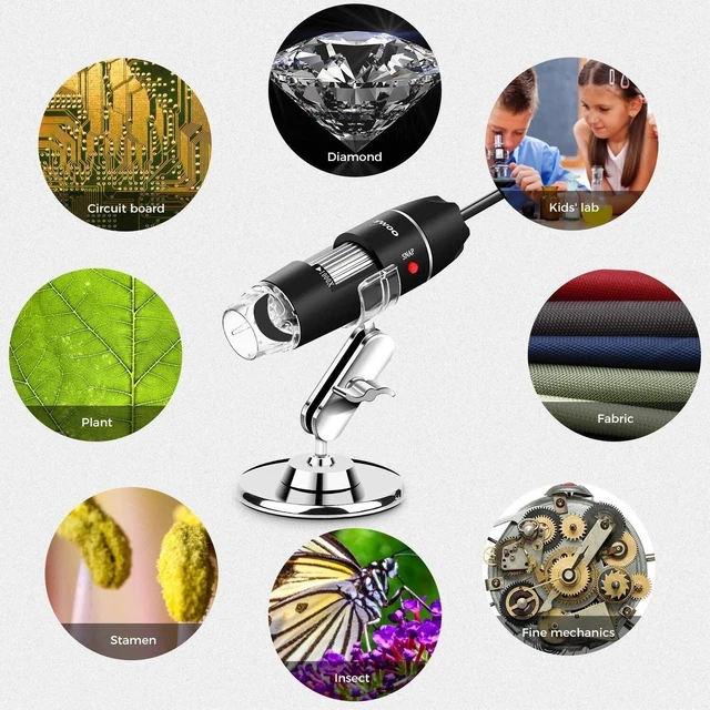 Alt view image 7 of 7 - 1600X 3in1 USB Digital Microscope for Electronic Accessories Coin Inspection US