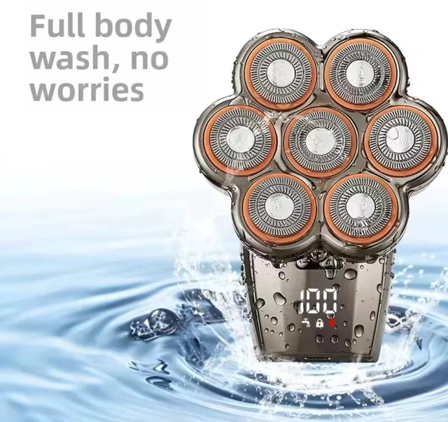 Alt view image 4 of 5 - 5-in-1 7D Rotary Electric Shaver Rechargeable Bald Head Hair&Beard Trimmer Razor