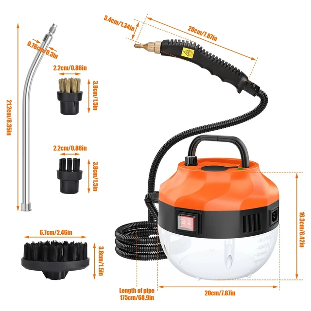 Alt view image 2 of 7 - 3800W Heavy-Duty High Pressure Steam Cleaner Household Car Cleaning Machine