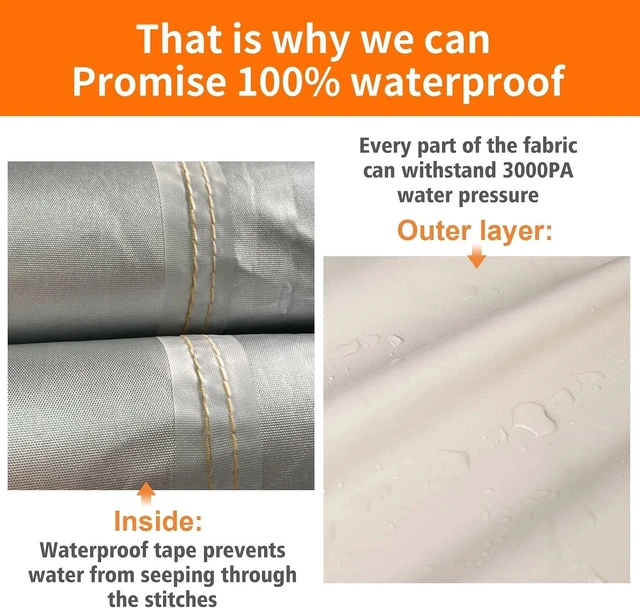 Alt view image 4 of 6 - 100% Waterproof Patio Furniture Covers , 600D Heavy Duty Oxford Cloth