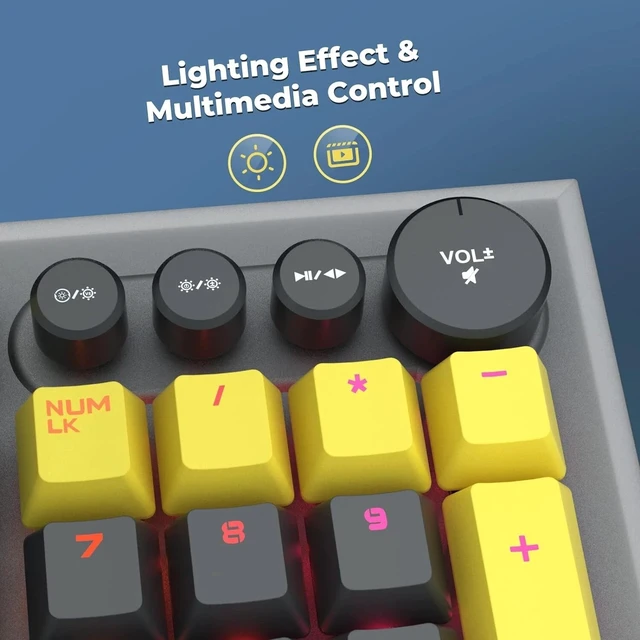 Alt view image 6 of 7 - Mechanical Gaming Keyboard, PowerLead Wired Keyboard