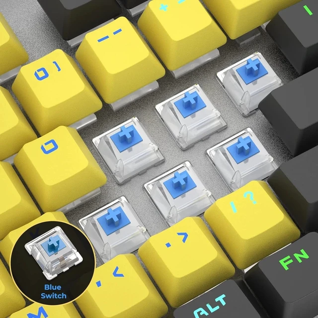 Alt view image 4 of 7 - Mechanical Gaming Keyboard, PowerLead Wired Keyboard