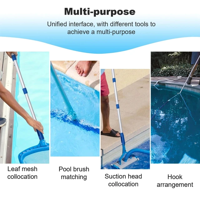 Alt view image 6 of 7 - Telescopic Swimming Pool Pole Aluminium Rod Pool Pole for Connect Net Brushes