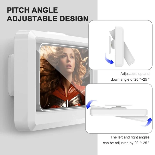 Alt view image 3 of 7 - Touchscreen Waterproof Shower Phone Holder 360° Rotating Hands-Free for Bathroom