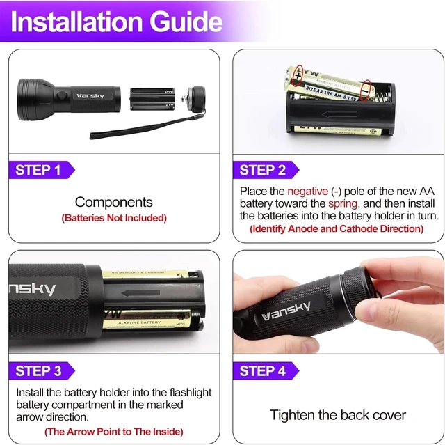 Alt view image 6 of 7 - UV Ultra Violet 51 LED Flashlight Blacklight Light 395 nM Inspection Lamp Torch
