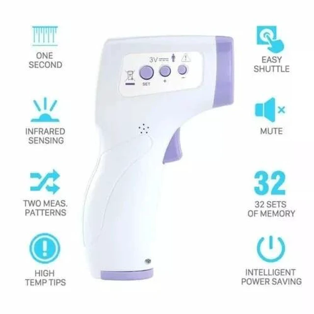 Alt view image 2 of 6 - Large LCD Digital Infrared Thermometer Non-contact Forehead Baby Temperature Gun