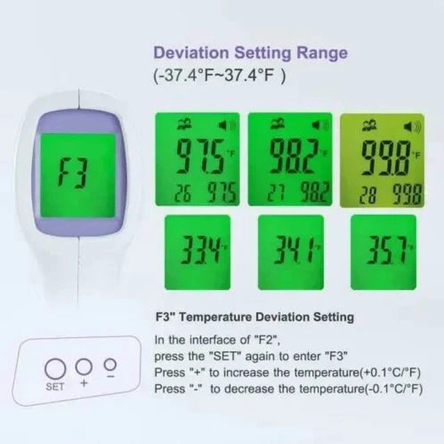 Alt view image 3 of 6 - Large LCD Digital Infrared Thermometer Non-contact Forehead Baby Temperature Gun