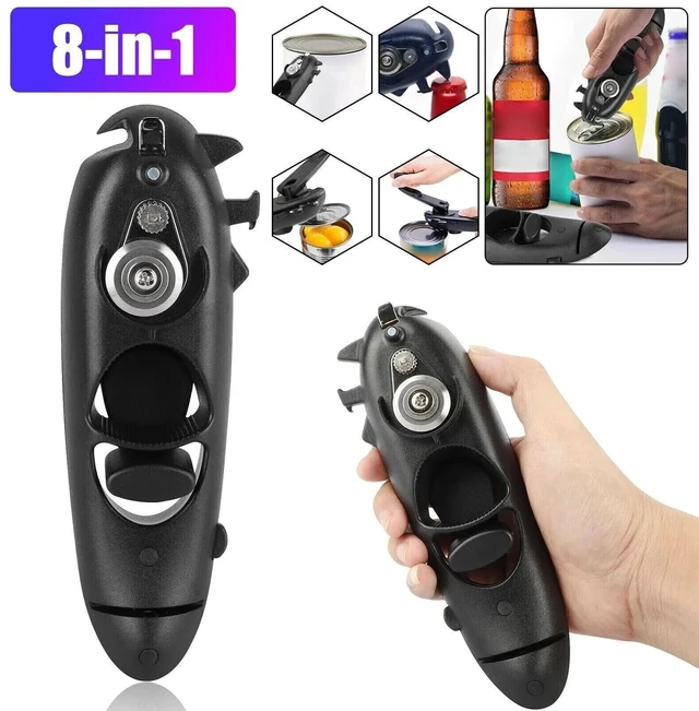 Main image of 8 in 1 Manual Tin Can Opener Safe Cut Lid Smooth Edge Side Stainless Steel Tool