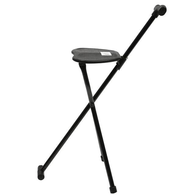 Alt view image 6 of 7 - Folding Walking Cane with Tripod Chair Seat Stool Heavy Duty Adjustable Portable