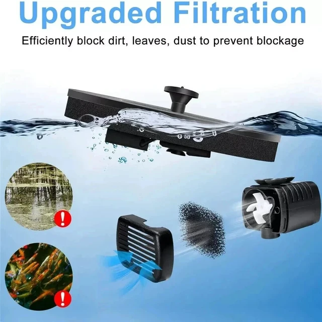 Alt view image 3 of 7 - Solar Power Bird Bath Fountain Pump Upgrade 1.4W Solar Fountain with 4 Nozzle