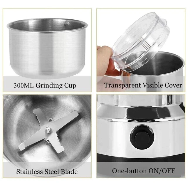 Alt view image 6 of 7 - Coffee Bean Grinder Electric Portable Nut Herb Grind Spice Crusher Mill Blender