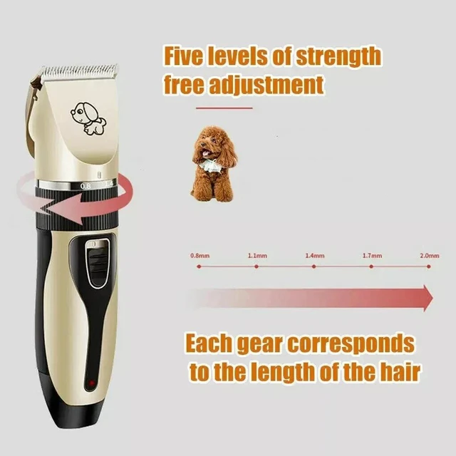 Alt view image 4 of 7 - Dog Cat Pet Grooming Kit Rechargeable Cordless Electric Hair Clipper Trimmer Set