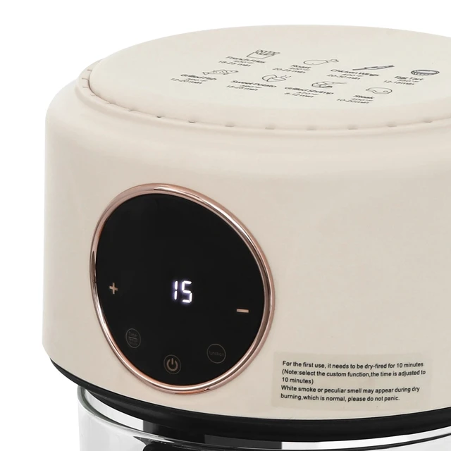 Alt view image 5 of 7 - Glass Air Fryer 4.2L 360° Viewable 1200W 176-392 Airy Fryer