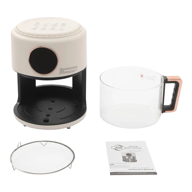Alt view image 7 of 7 - Glass Air Fryer 4.2L 360° Viewable 1200W 176-392 Airy Fryer