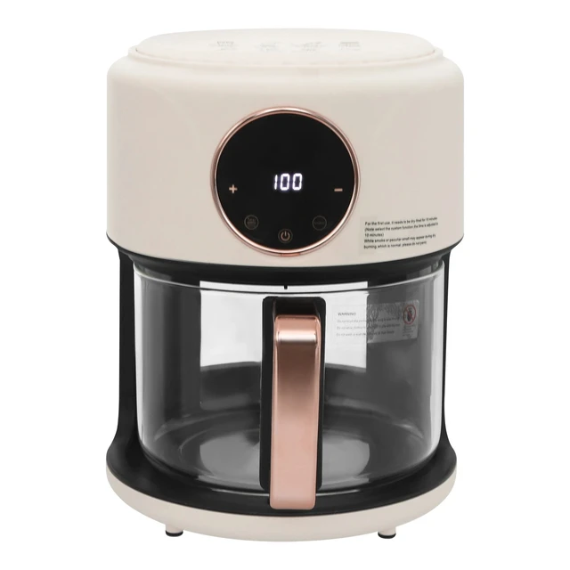 Alt view image 4 of 7 - Glass Air Fryer 4.2L 360° Viewable 1200W 176-392 Airy Fryer