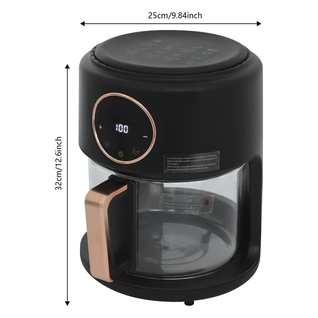 Alt view image 4 of 7 - 4.2L Air Fryer 1200W Touchscreen with Glass Pot 360° View