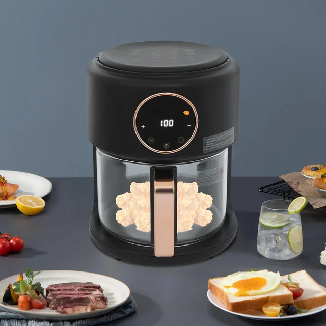 Alt view image 6 of 7 - 4.2L Air Fryer 1200W Touchscreen with Glass Pot 360° View