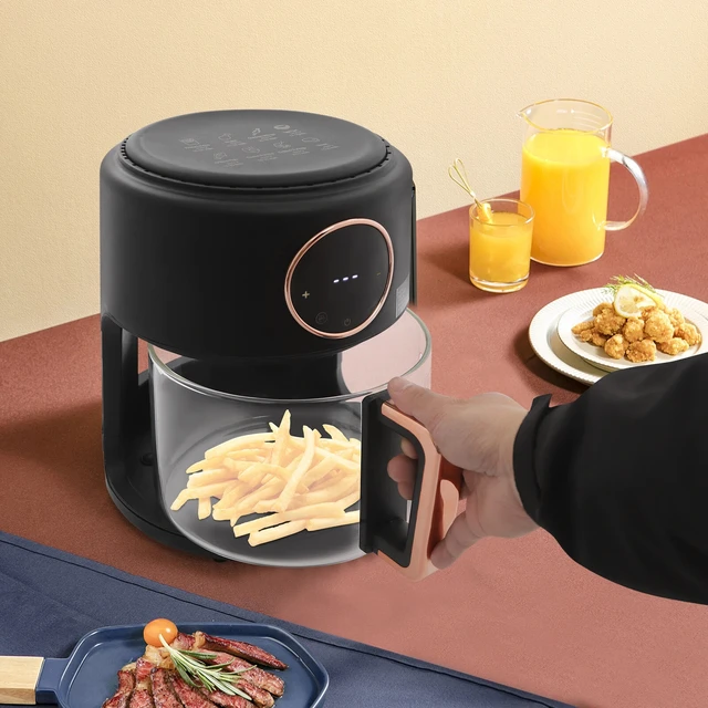 Alt view image 3 of 7 - 4.2L Air Fryer 1200W Touchscreen with Glass Pot 360° View