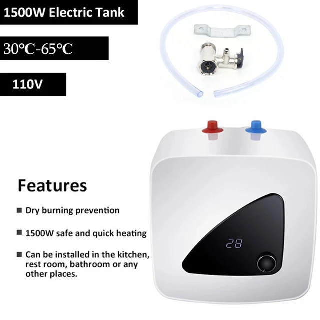 Alt view image 3 of 7 - 1500W 8L Electric Hot Water Heater 110V Small Compact Tank Bathroom