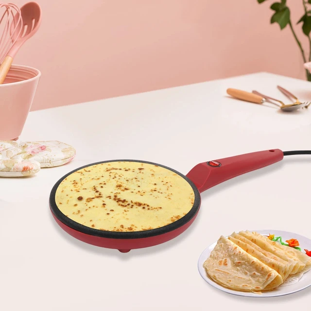 Alt view image 4 of 7 - 600W Electric Crepe Maker, Non-Stick Cooking Surface, Long Handle Design
