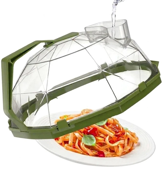Alt view image 5 of 7 - Microwave Splatter Cover Guard w/ Handle For Food, Green