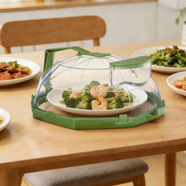 Main image of Microwave Splatter Cover Guard w/ Handle For Food, Green