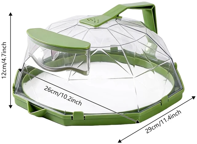 Alt view image 7 of 7 - Microwave Splatter Cover Guard w/ Handle For Food, Green