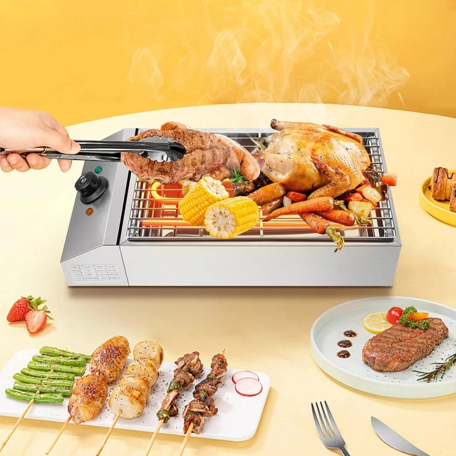 Alt view image 2 of 7 - Commercial Portable Electric BBQ Grill 1800W Smokeless Barbecue Cooking Grill US
