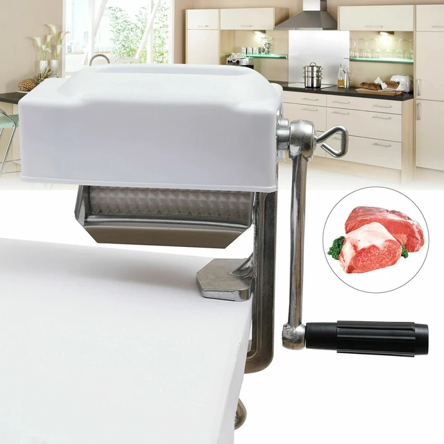 Alt view image 2 of 7 - Hand Crank Meat Tenderizer Tool, Flatten Butcher Cuber Steak Machine Kitchen