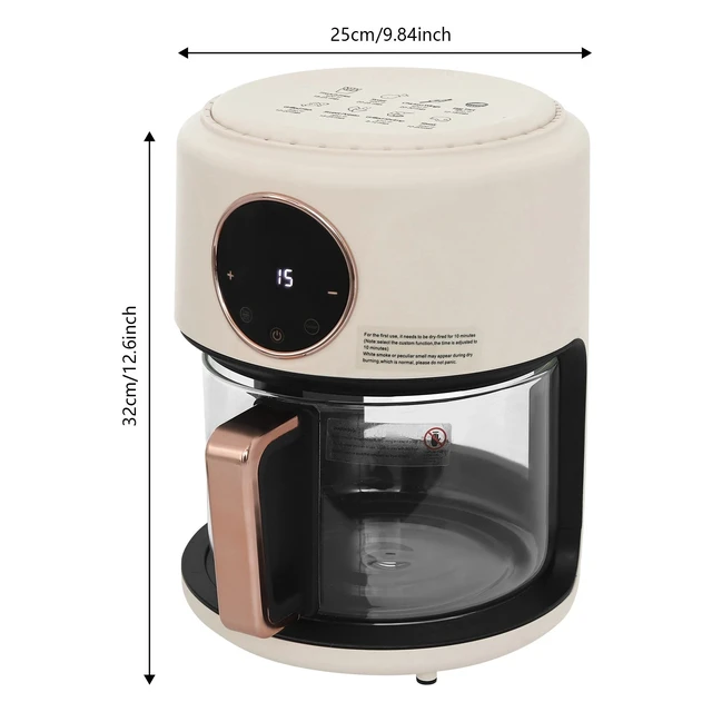Alt view image 5 of 7 - 4.2L Glass Air Fryer 360° Viewable, 1200W, 176-392°F