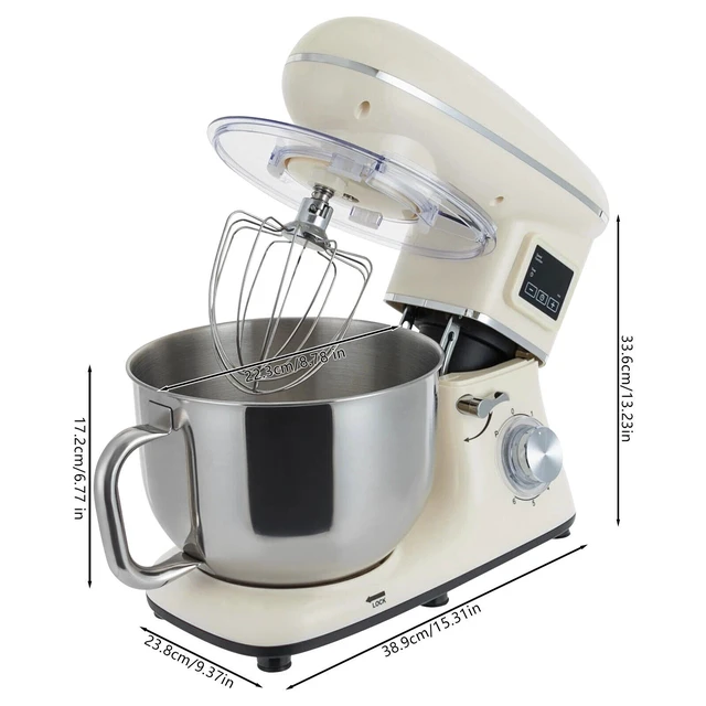Alt view image 5 of 7 - Electric Food Mixer 6+1 Speed 6.5Qt Dough Mixer Timer 1350W
