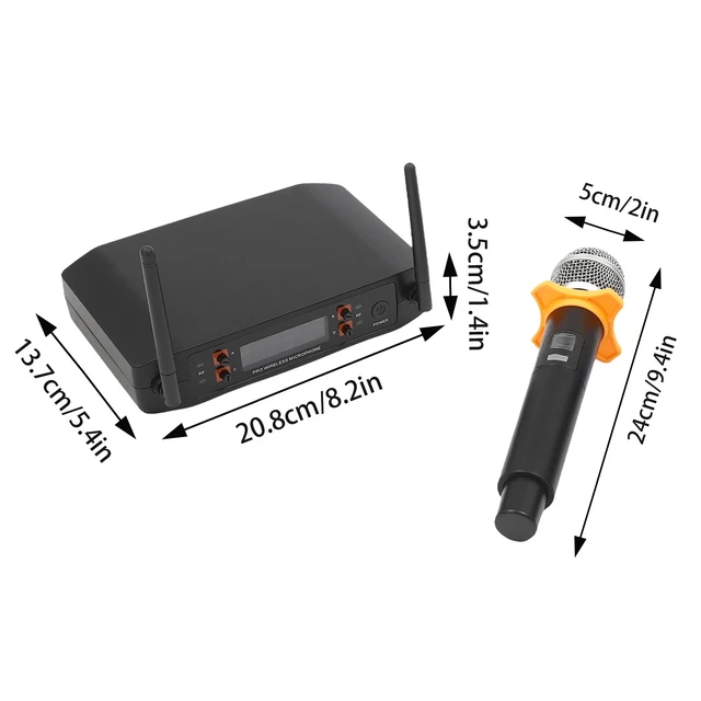 Alt view image 3 of 7 - Wireless Microphone System 4 Channel Pro Audio UHF 4 Handheld Dynamic Mic Party