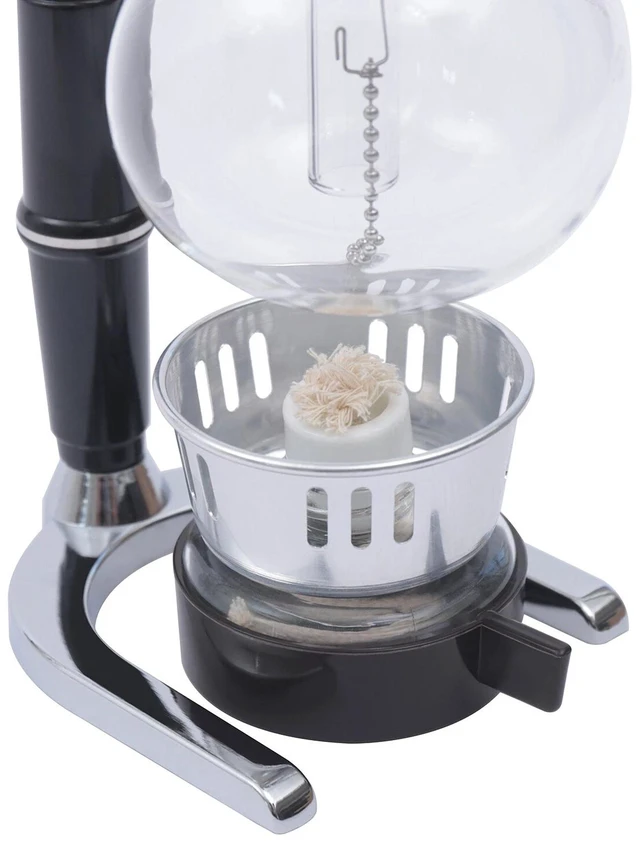 Alt view image 6 of 7 - Japanese Style Siphon Coffee Maker 360Ml Glass Stainless Steel Black
